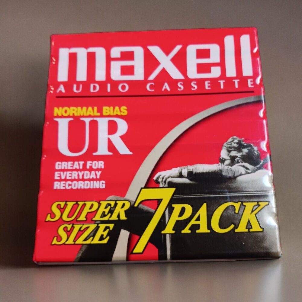Maxell UR 90 Normal Bias Audio Cassette  Super Size 7 Pack  NWT